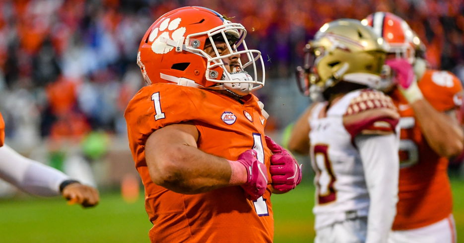Will Shipley was among the graduates. He has a decision to make on staying at Clemson or going pro coming up.