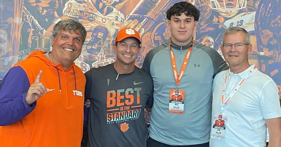 2027 four-star OL Maxwell Hiller of Coatesville (PA) Coatesville Area has announced an offer from Clemson.